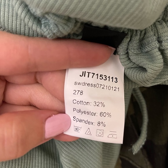 One Shoulder Sage Ruched Dress - Picture 7 of 7